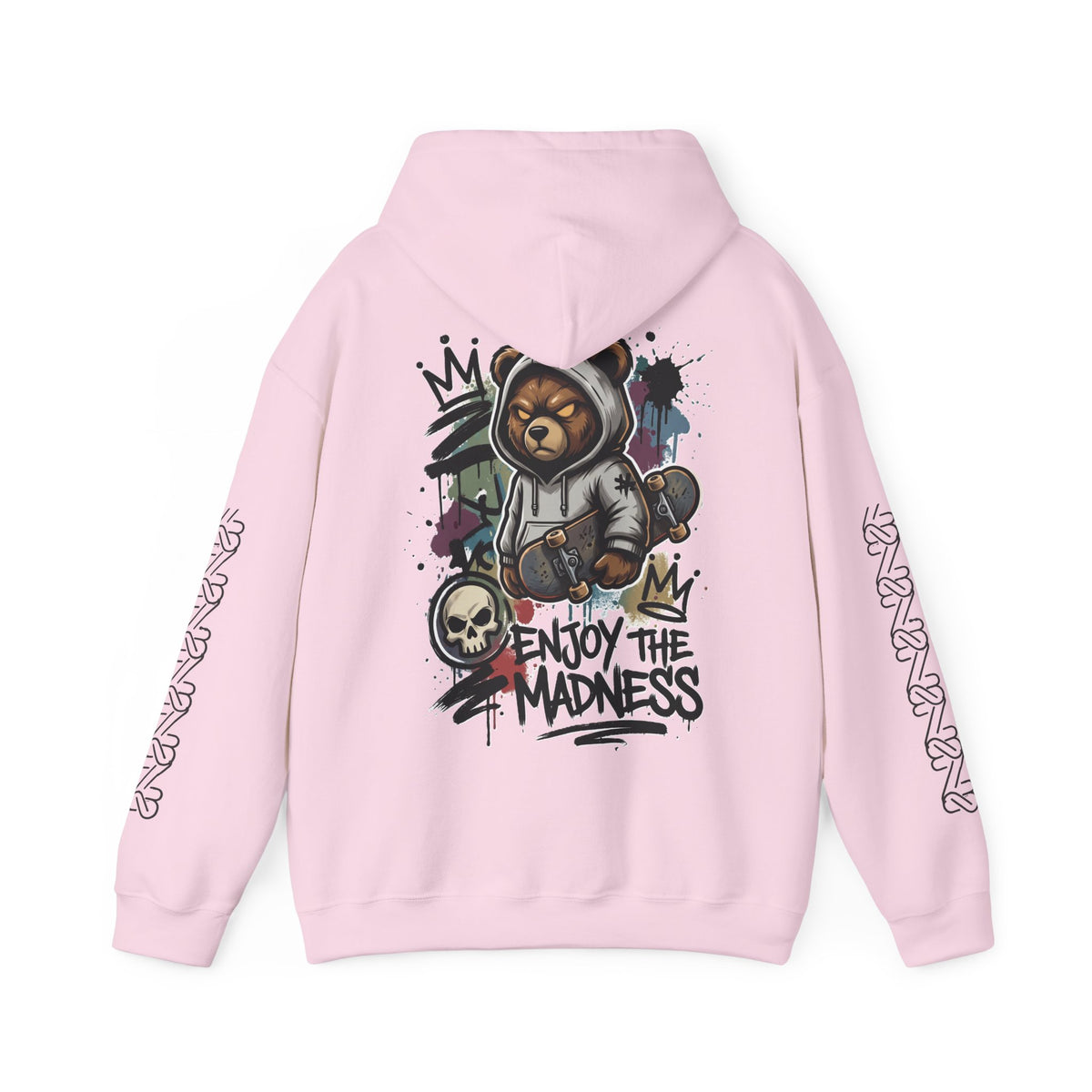 Zyata Minimalist Sleeve-Print Fleece Unisex Hoodie