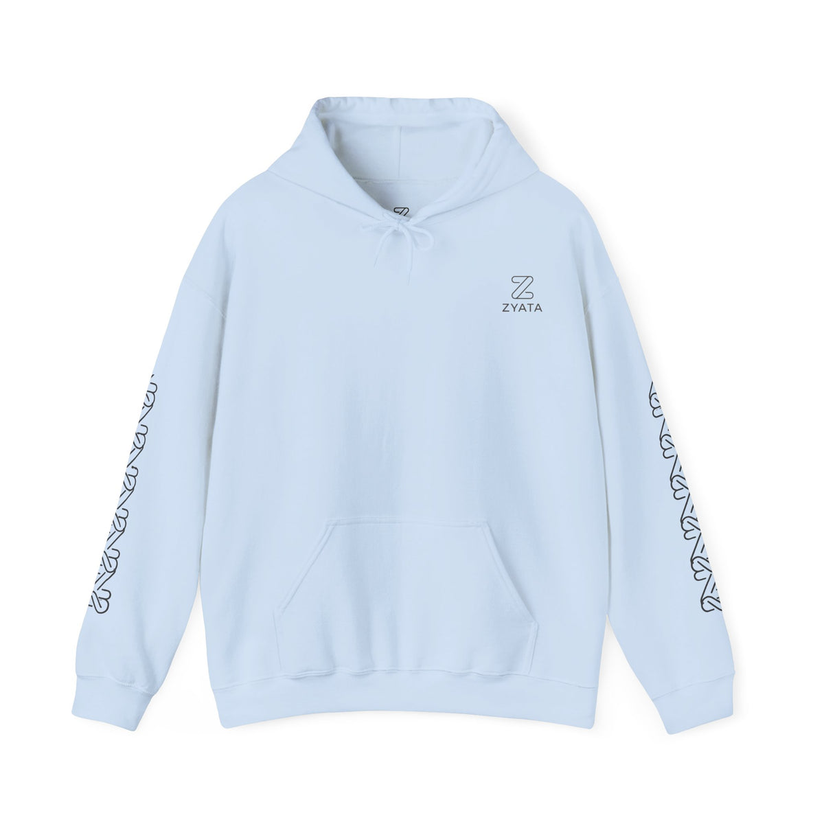 Zyata Minimalist Sleeve-Print Fleece Unisex Hoodie