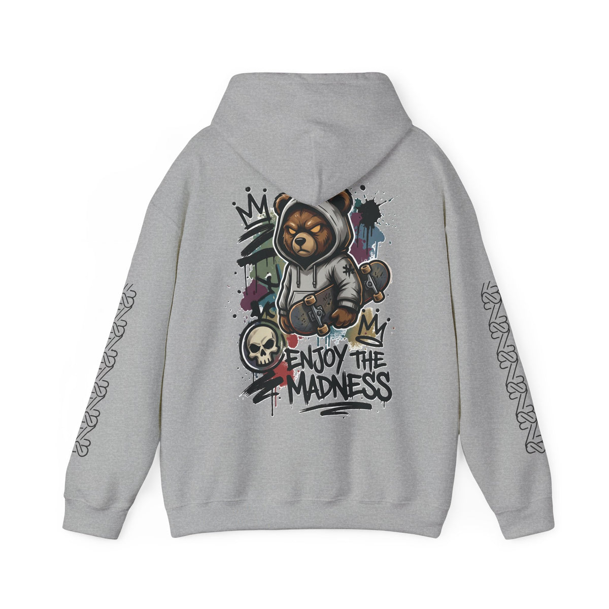 Zyata Minimalist Sleeve-Print Fleece Unisex Hoodie