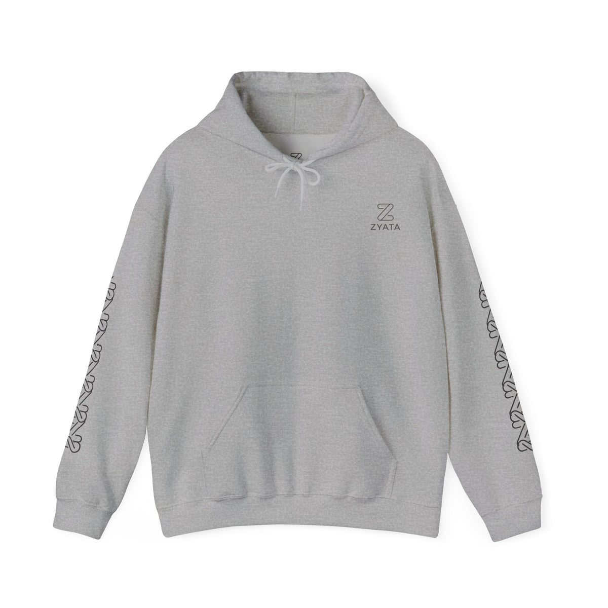 Zyata Minimalist Sleeve-Print Fleece Unisex Hoodie