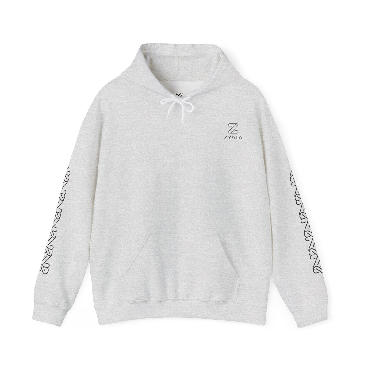Zyata Minimalist Sleeve-Print Fleece Unisex Hoodie