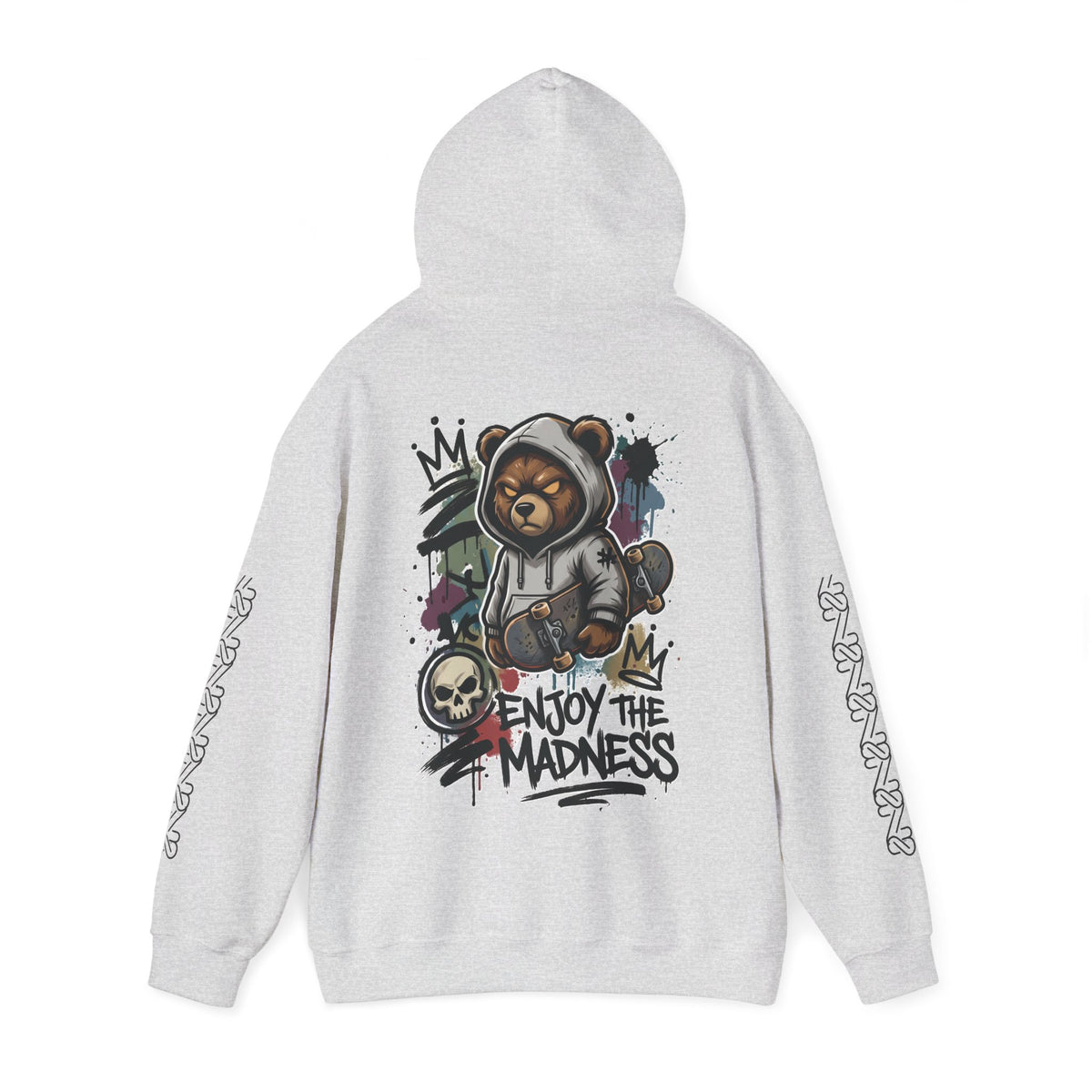 Zyata Minimalist Sleeve-Print Fleece Unisex Hoodie