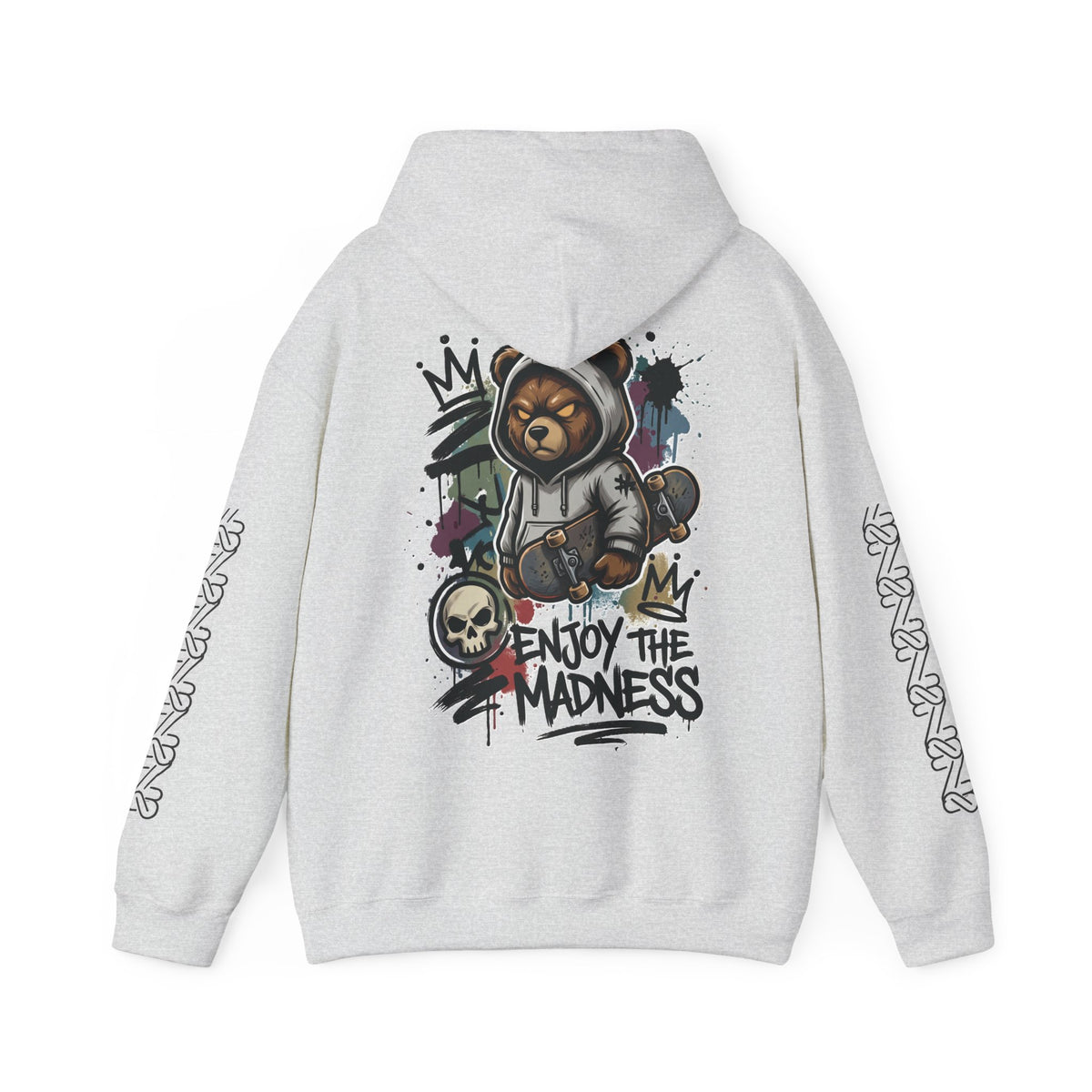 Zyata Minimalist Sleeve-Print Fleece Unisex Hoodie