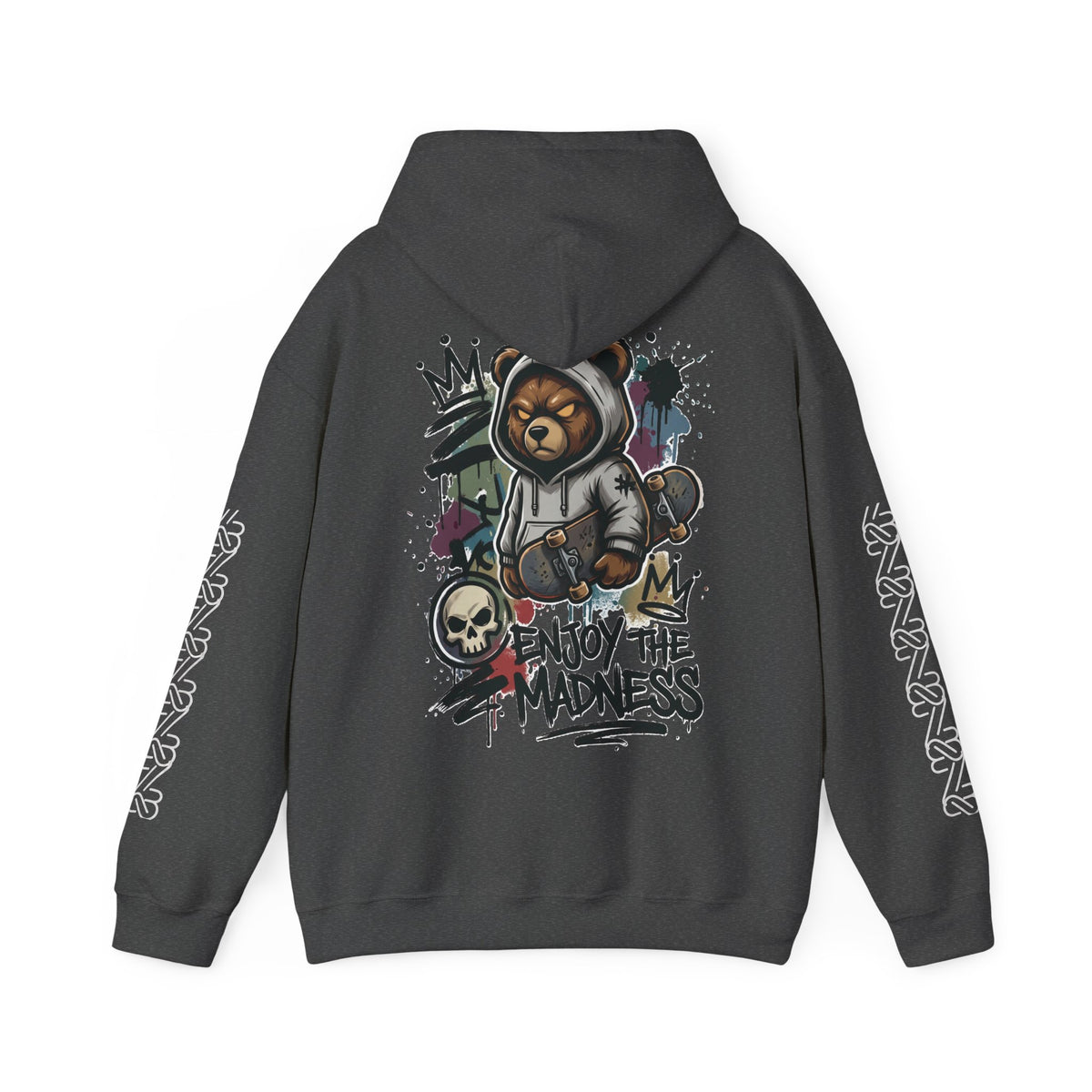 Zyata Minimalist Sleeve-Print Fleece Unisex Hoodie