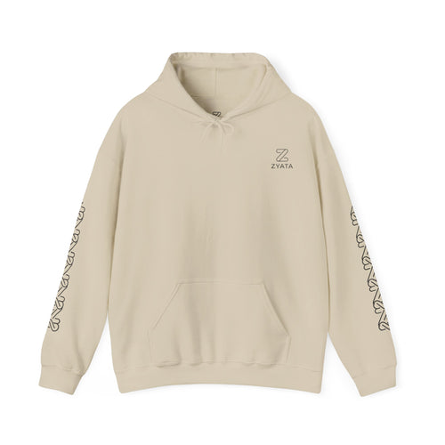 Zyata Minimalist Sleeve-Print Fleece Unisex Hoodie