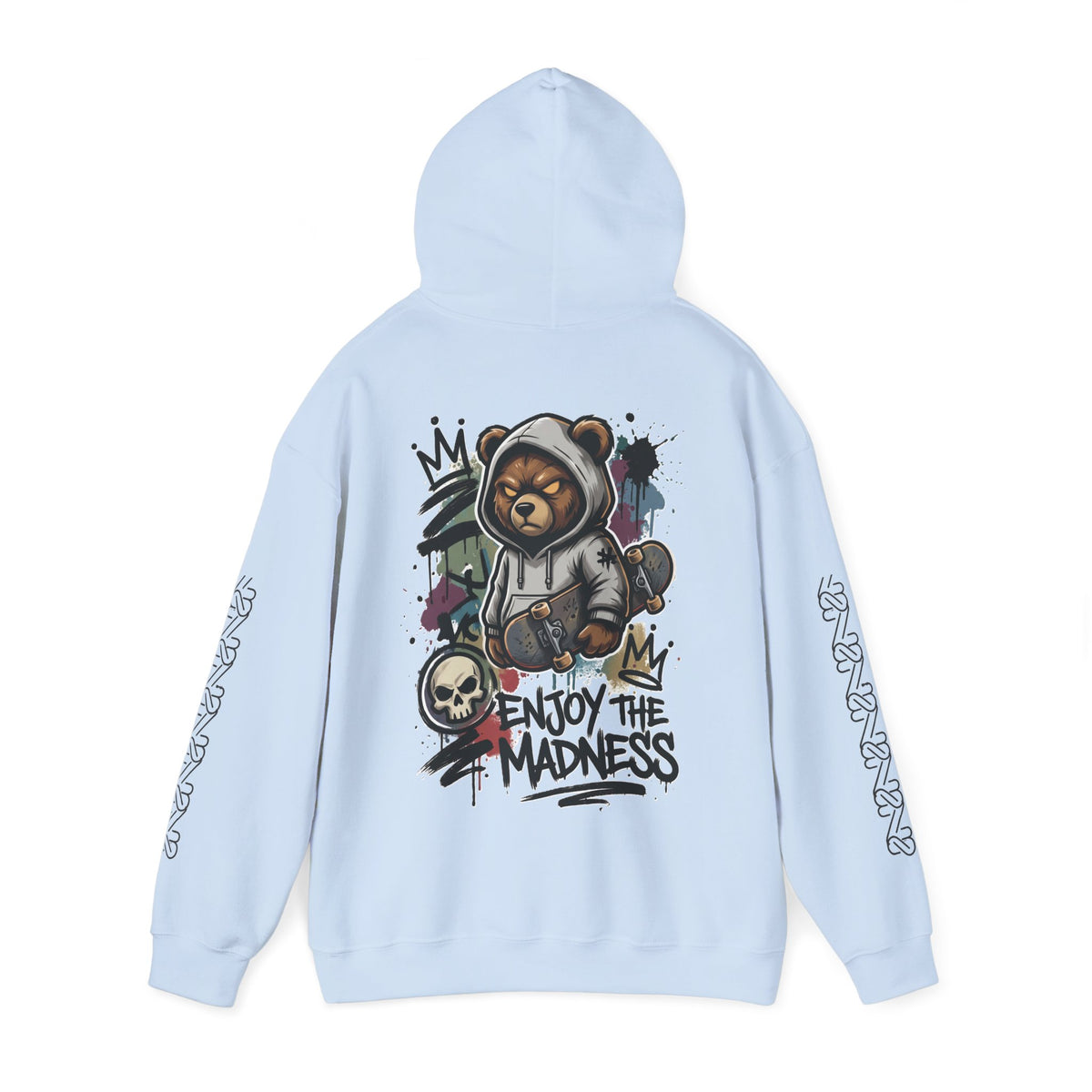 Zyata Minimalist Sleeve-Print Fleece Unisex Hoodie