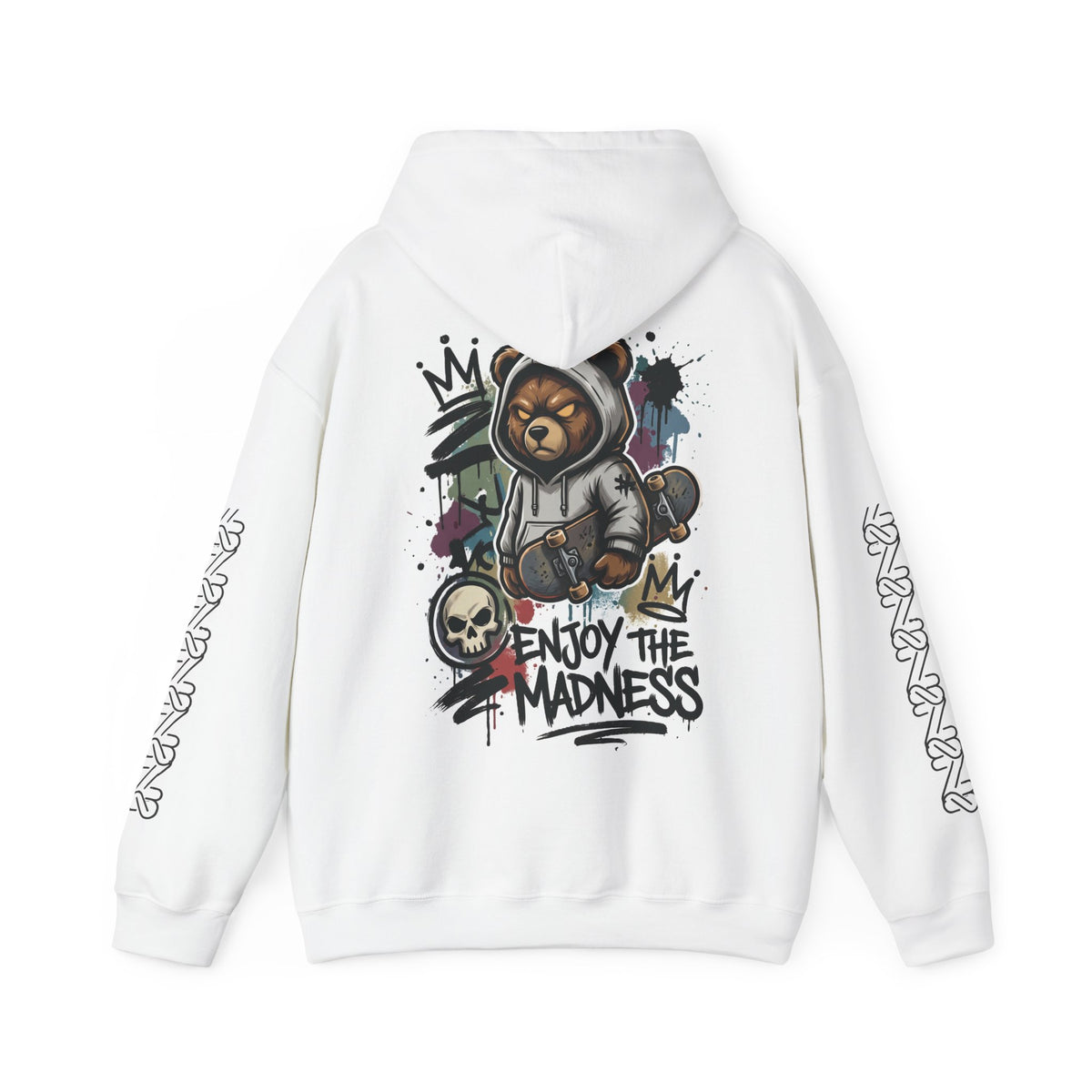 Zyata Minimalist Sleeve-Print Fleece Unisex Hoodie