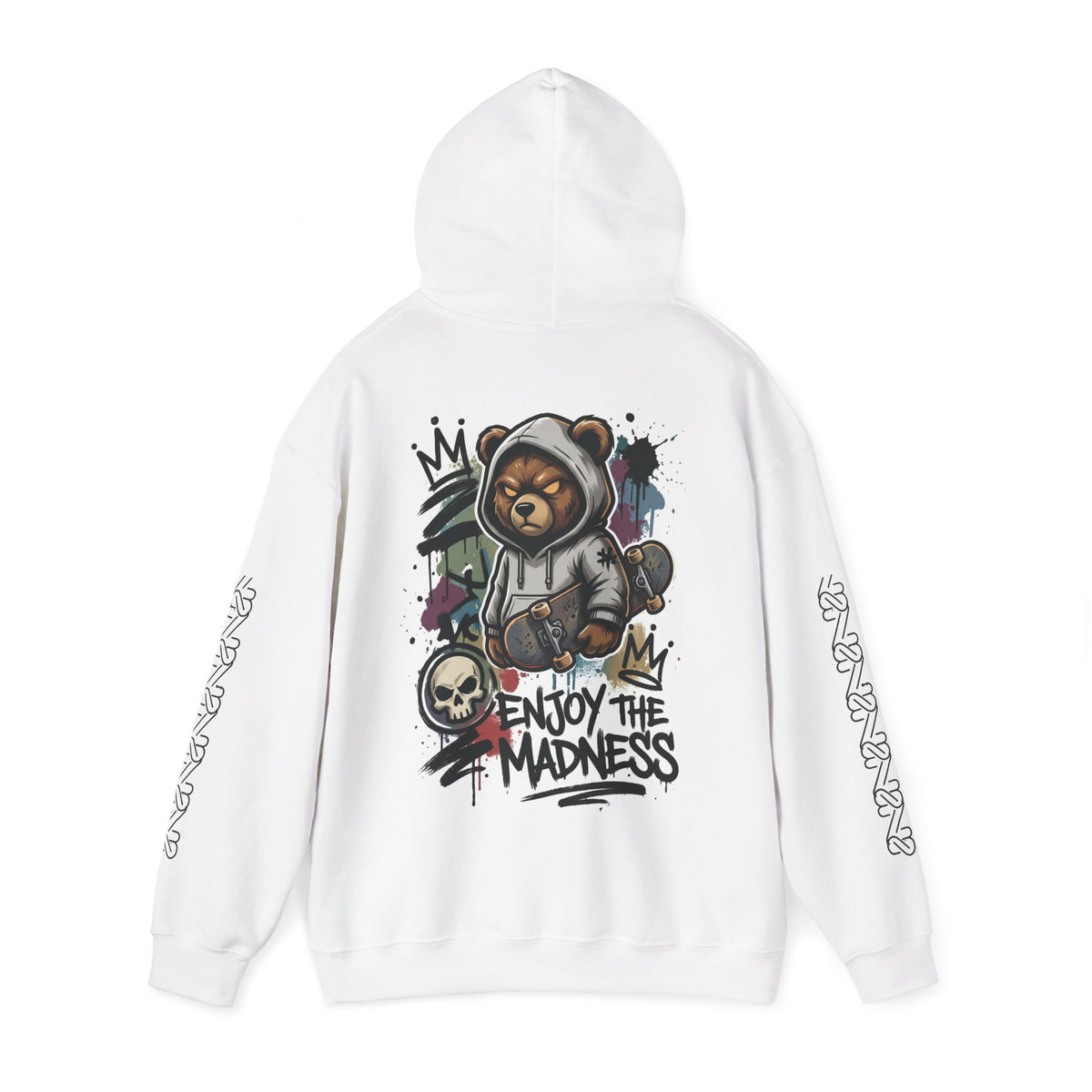 Zyata Minimalist Sleeve-Print Fleece Unisex Hoodie