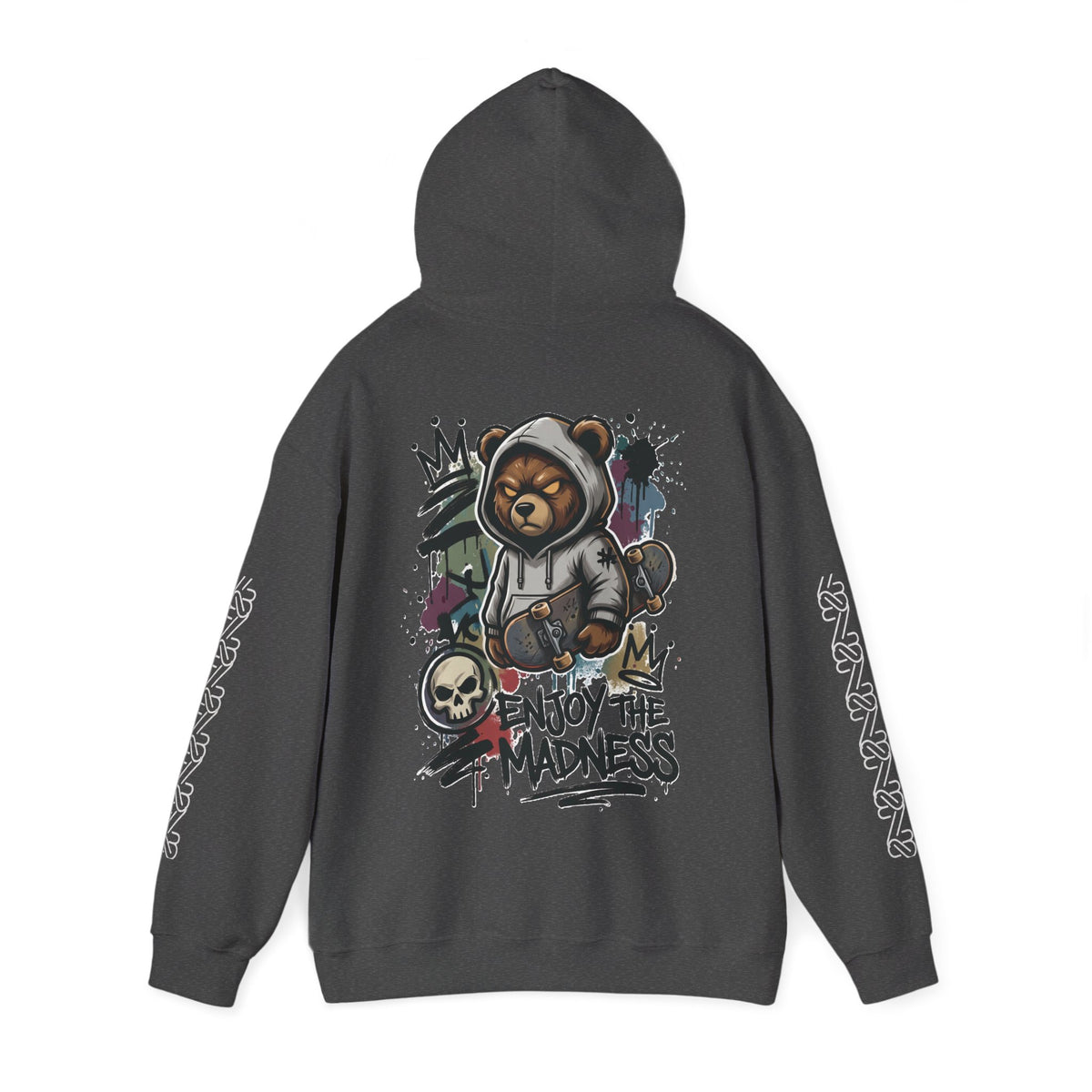 Zyata Minimalist Sleeve-Print Fleece Unisex Hoodie