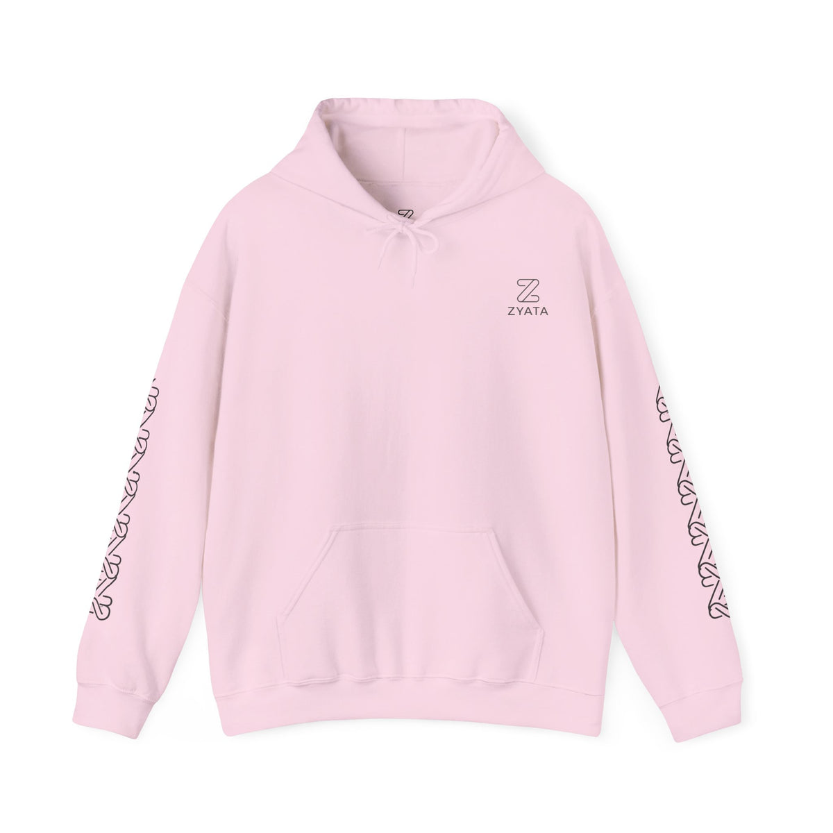 Zyata Minimalist Sleeve-Print Fleece Unisex Hoodie