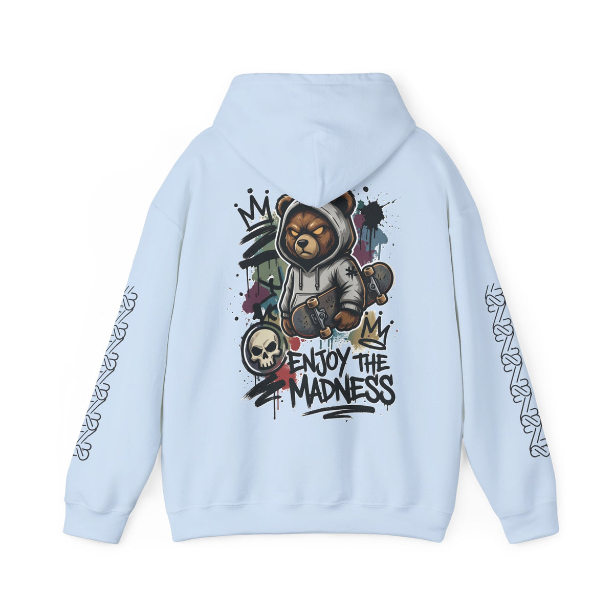 Zyata Minimalist Sleeve-Print Fleece Unisex Hoodie