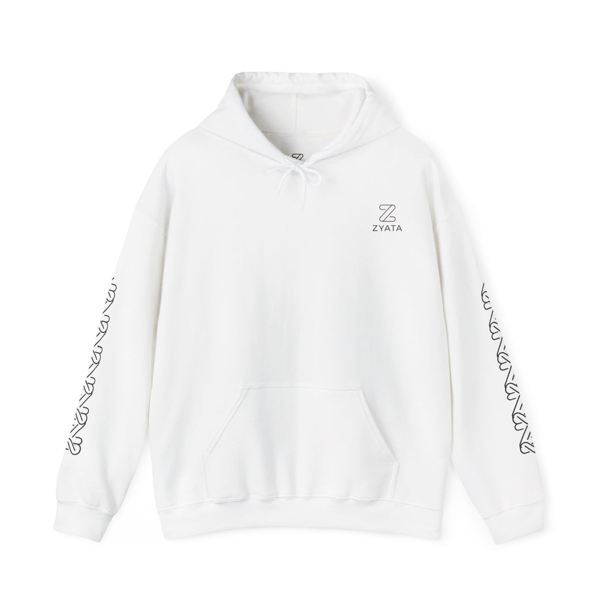 Zyata Minimalist Sleeve-Print Fleece Unisex Hoodie