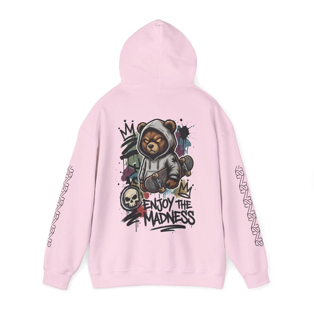Zyata Minimalist Sleeve-Print Fleece Unisex Hoodie