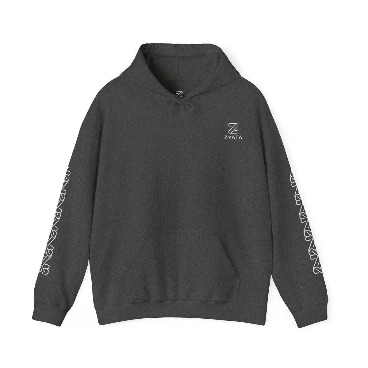 Zyata Minimalist Sleeve-Print Fleece Unisex Hoodie
