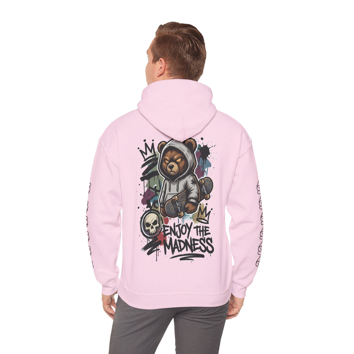 Zyata Minimalist Sleeve-Print Fleece Unisex Hoodie