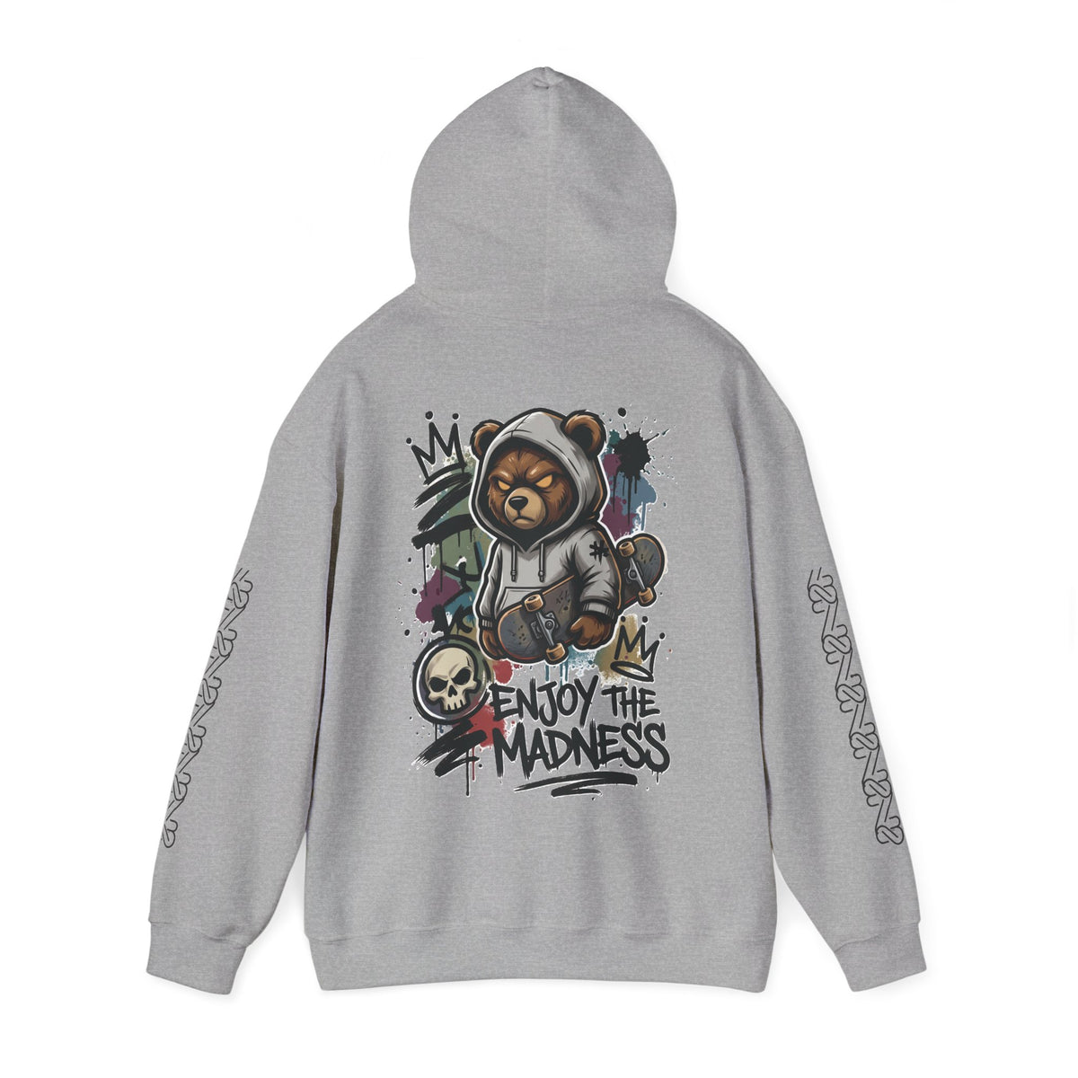 Zyata Minimalist Sleeve-Print Fleece Unisex Hoodie