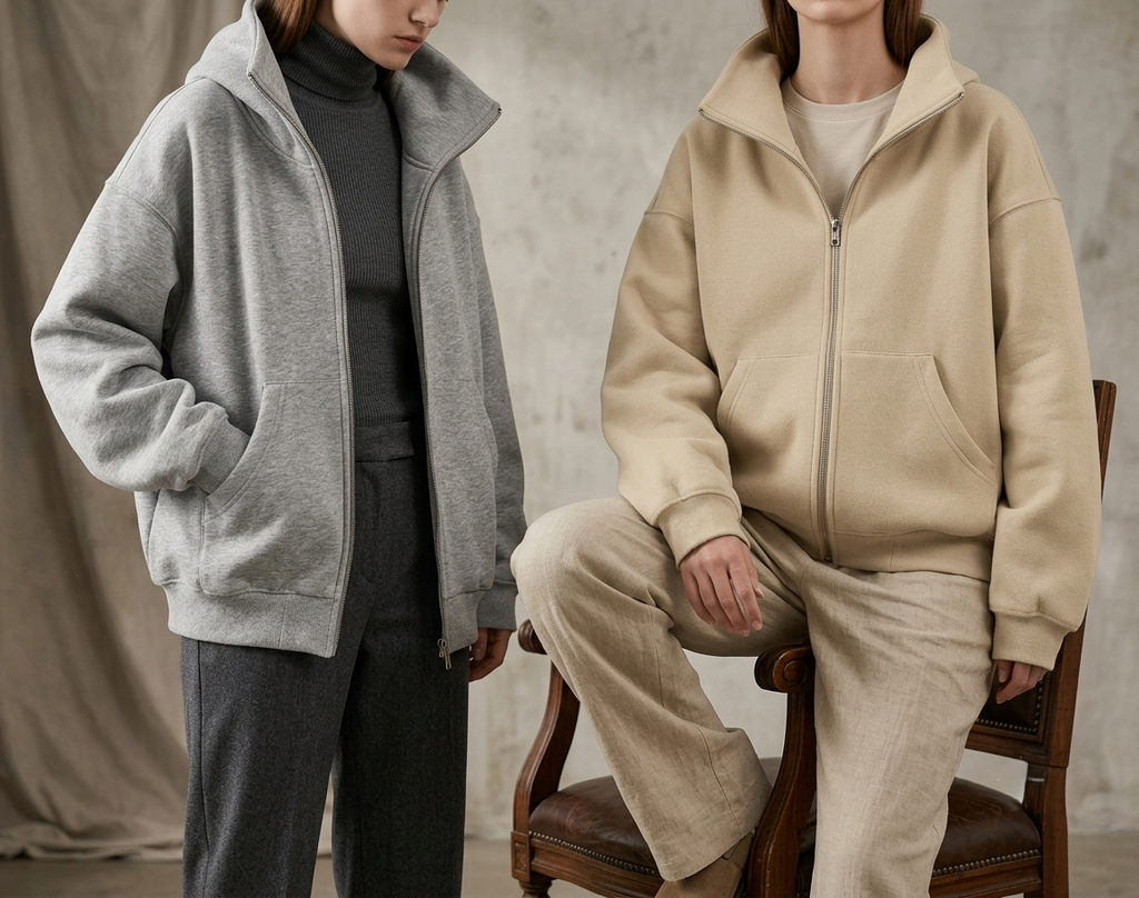 Oversized Fleece High-Neck Zip Jacket