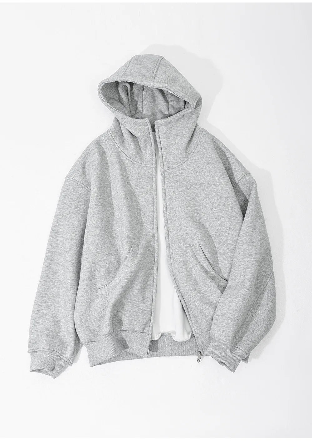 Oversized Fleece High-Neck Zip Jacket